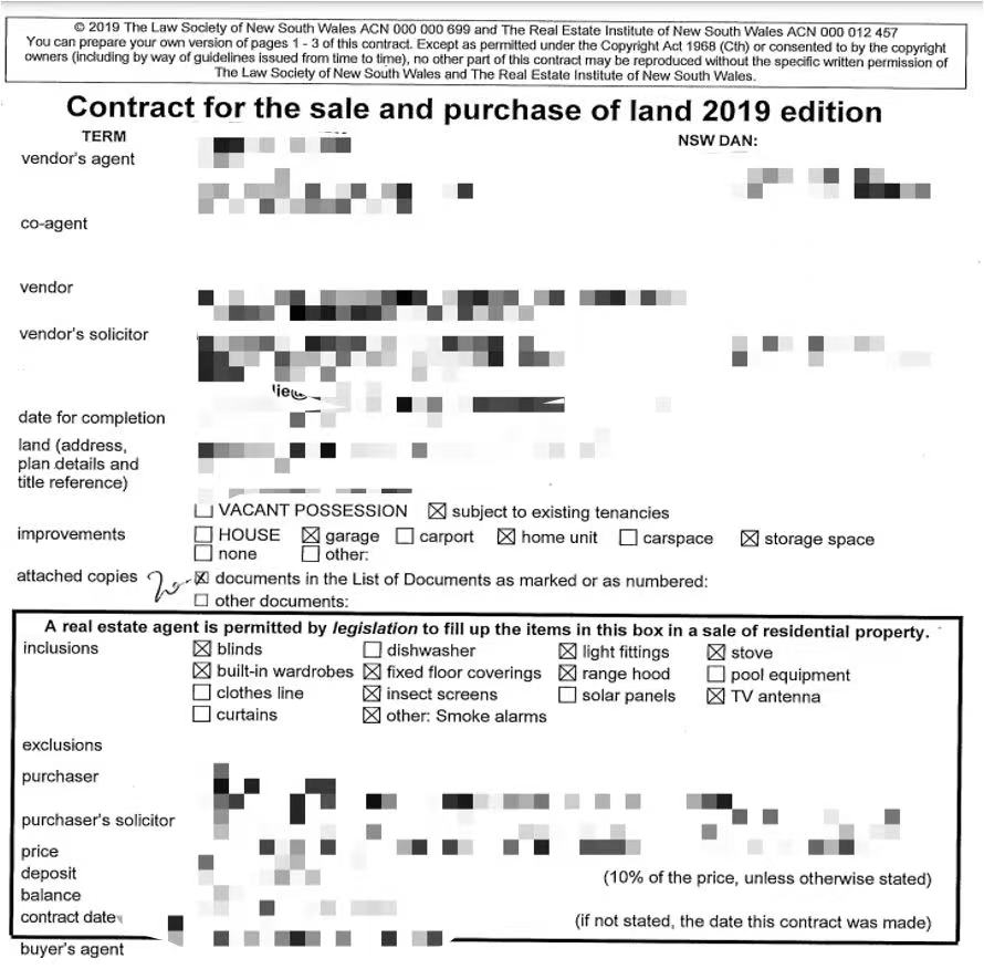 Contract for sale and purchase of land 2019 edition