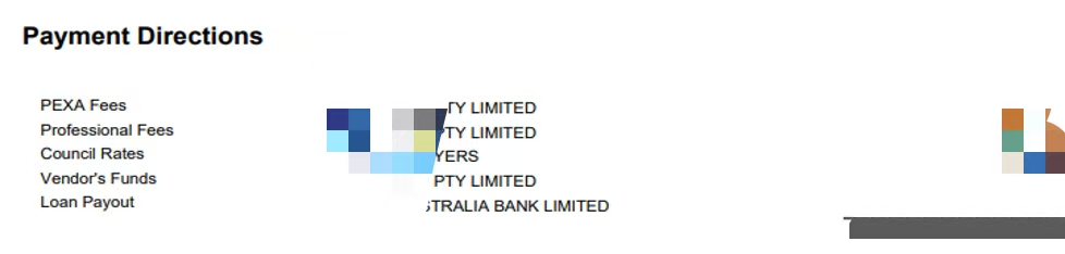 Payment directions